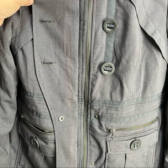 Three Stones Grey Fur Hooded Jacket Size Medium Winter Outdoor - Picture 5 of 13